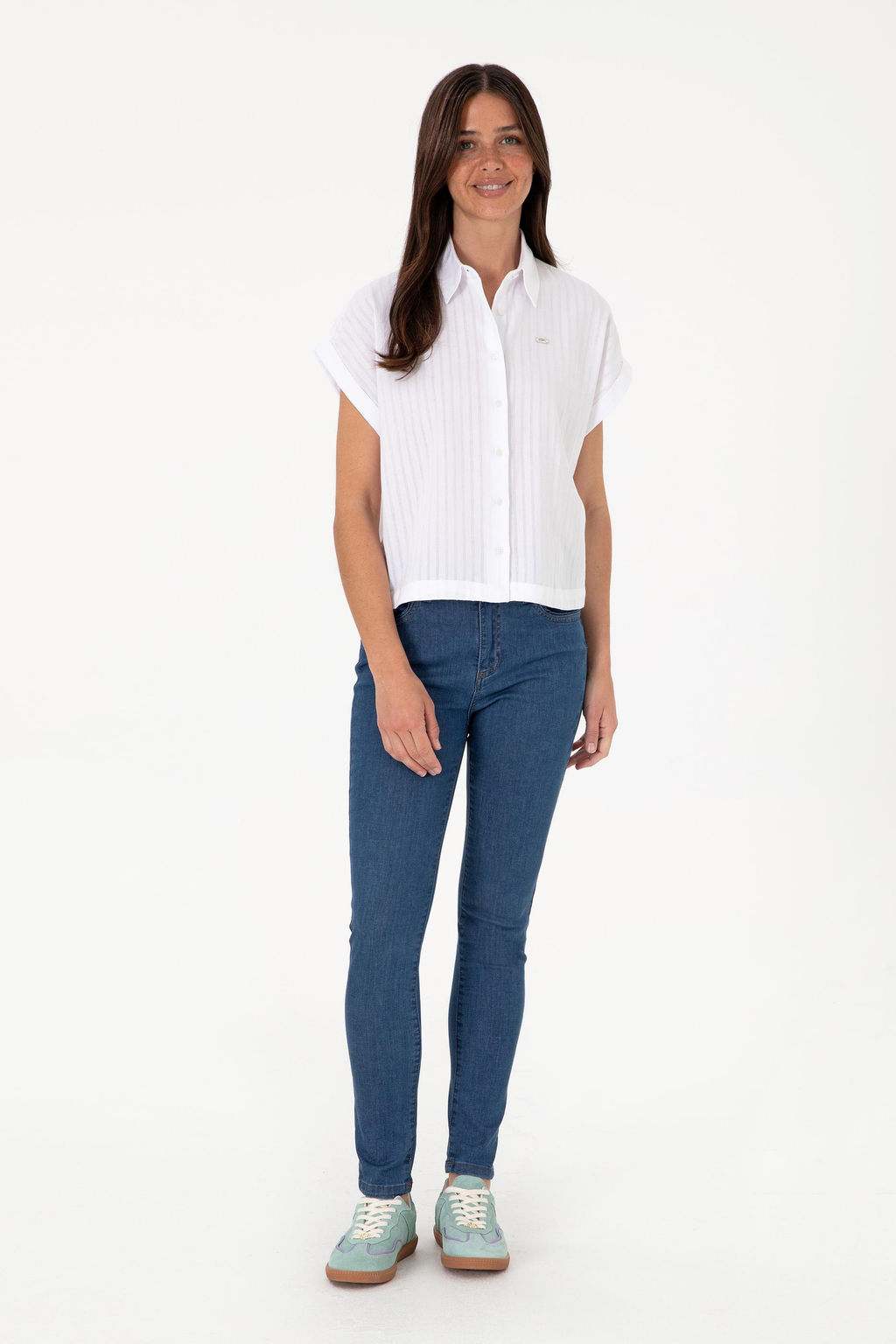 Kad_n Beyaz _izgili K_sa Kollu G_mlek Sepette S_rpriz _ndirim - U.s. polo assn фото 4