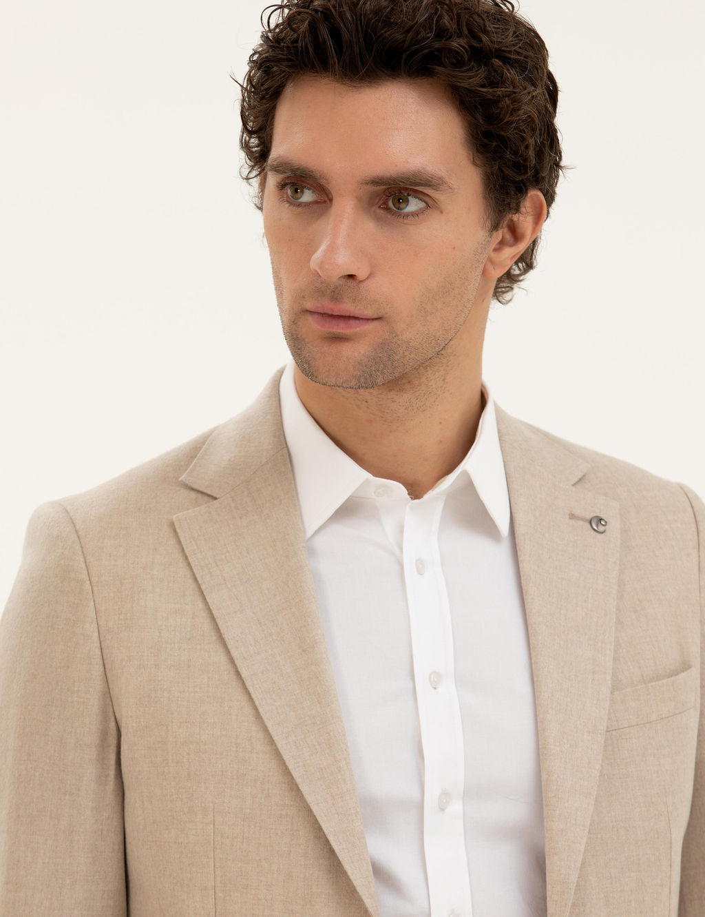 Бежевая кашемировая куртка приталенного кроя - Cacharel фото 2