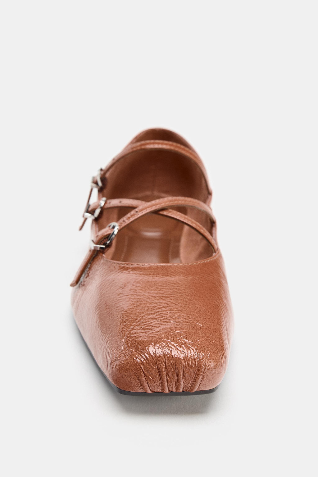 SQUARE TOE LEATHER BALLERINA - Zara фото 13