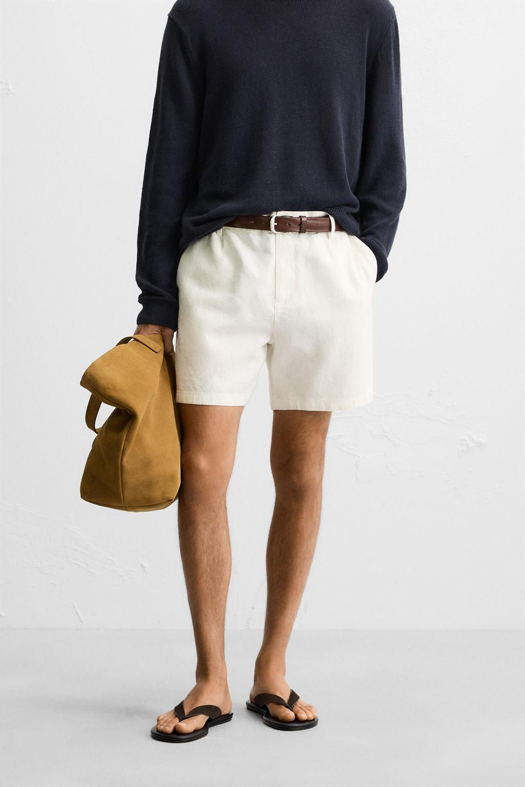 LINEN/COTTON BERMUDA SHORTS - Zara фото 2