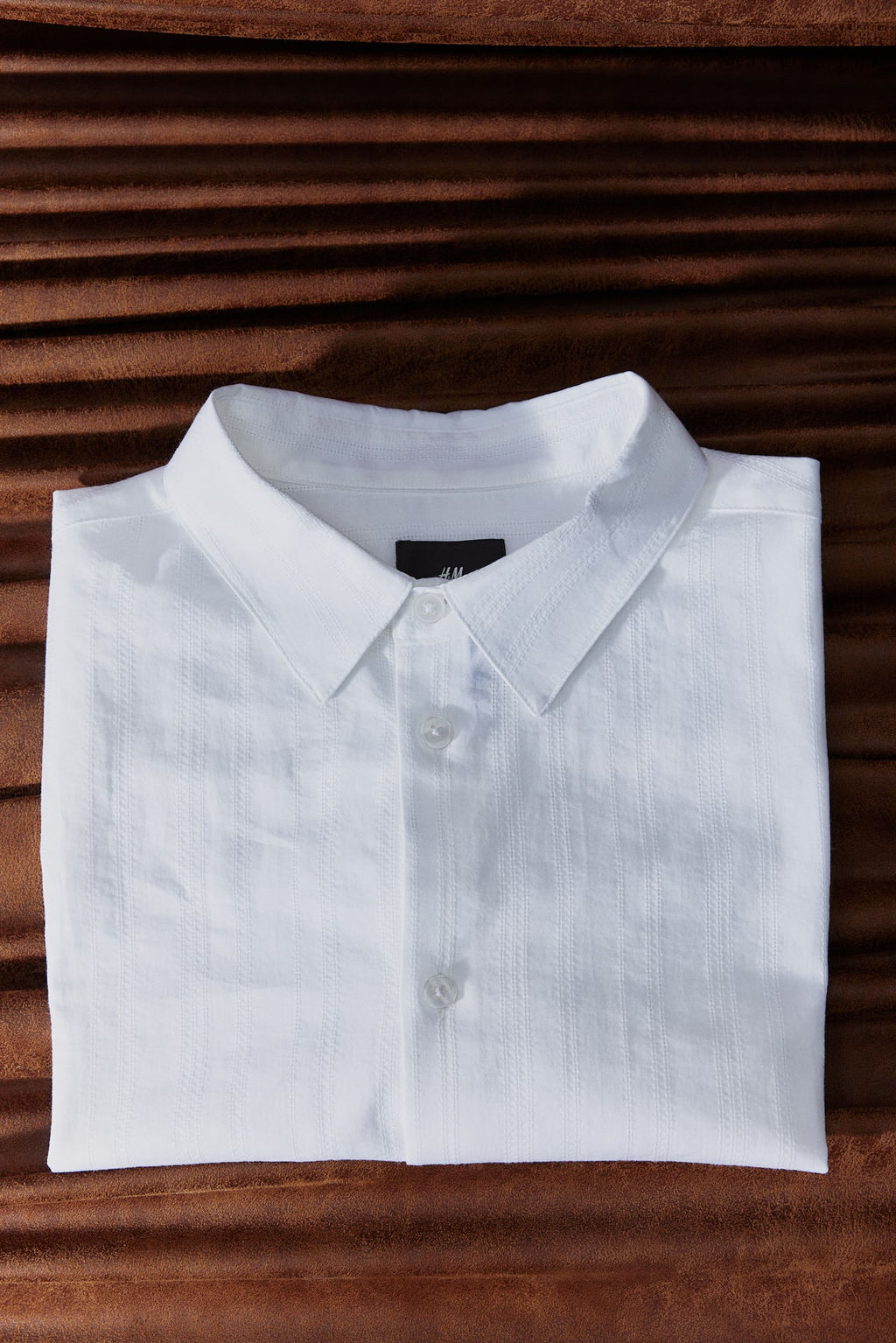 Camisa en tejido texturizado Regular Fit - H&m фото 5