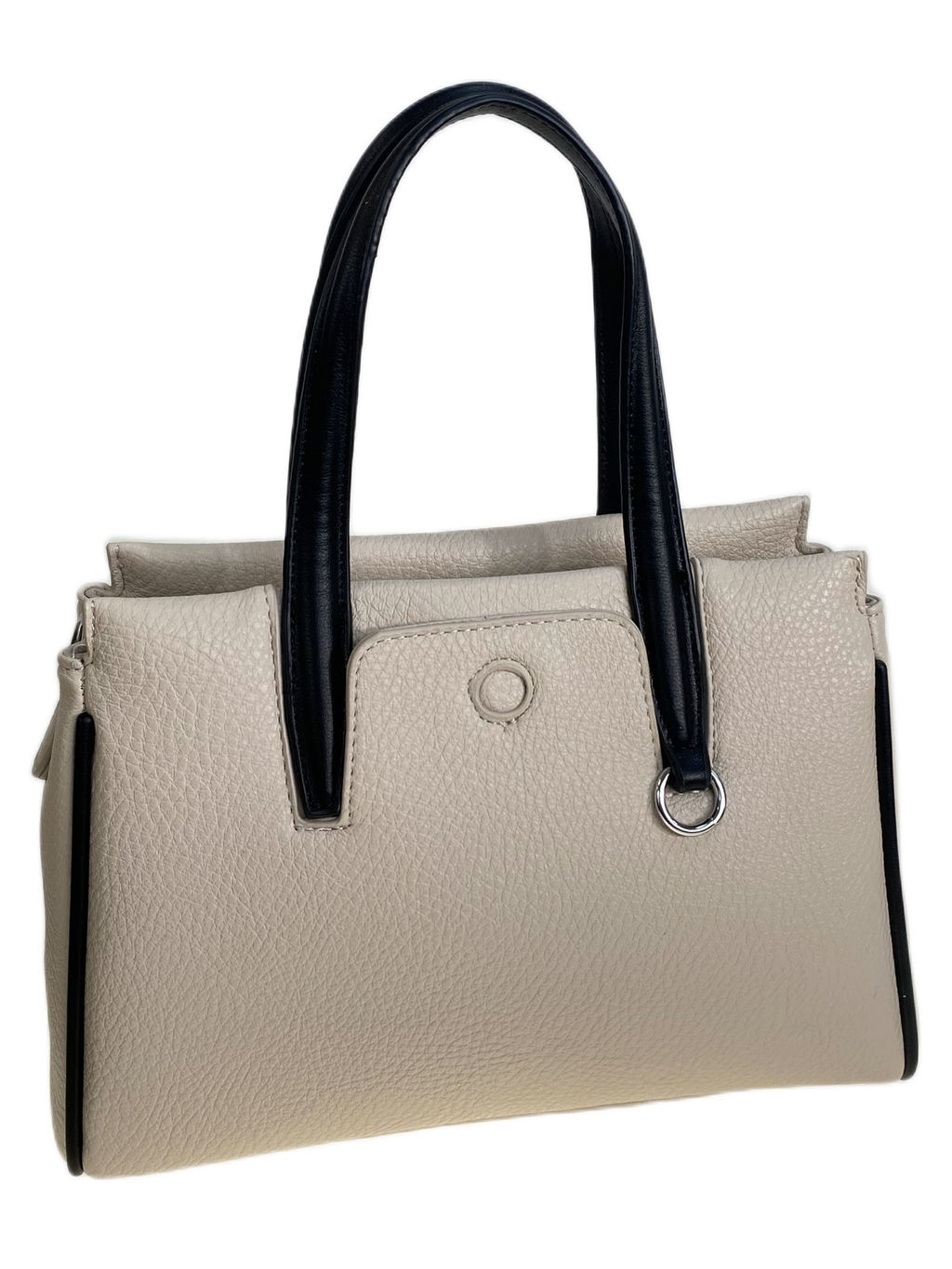 Женская сумка из искусственной кожи, цвет молочный с черным - Greta фото 2