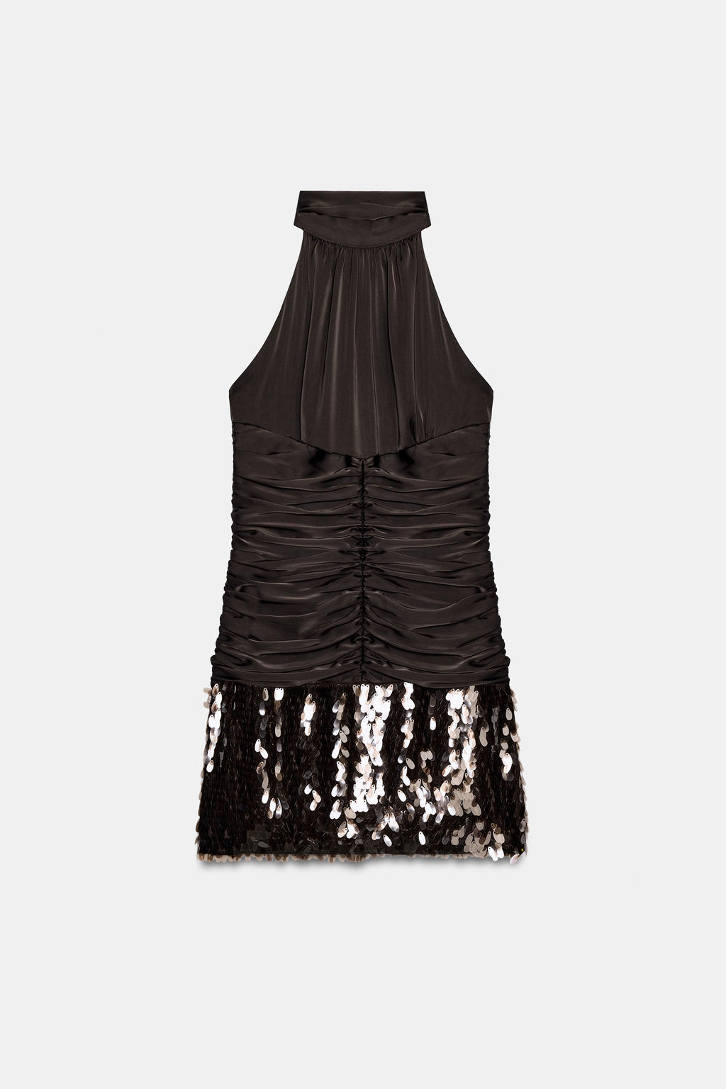VESTIDO CORTO COMBINADO LENTEJUELAS / Marr?n - Zara фото 8