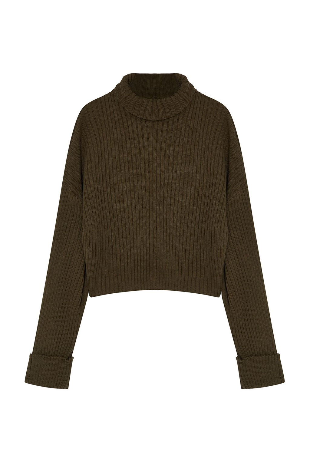 Haki Crop Basic Triko Kazak TWOAW22KZ0223 - Trendyolmilla фото 6