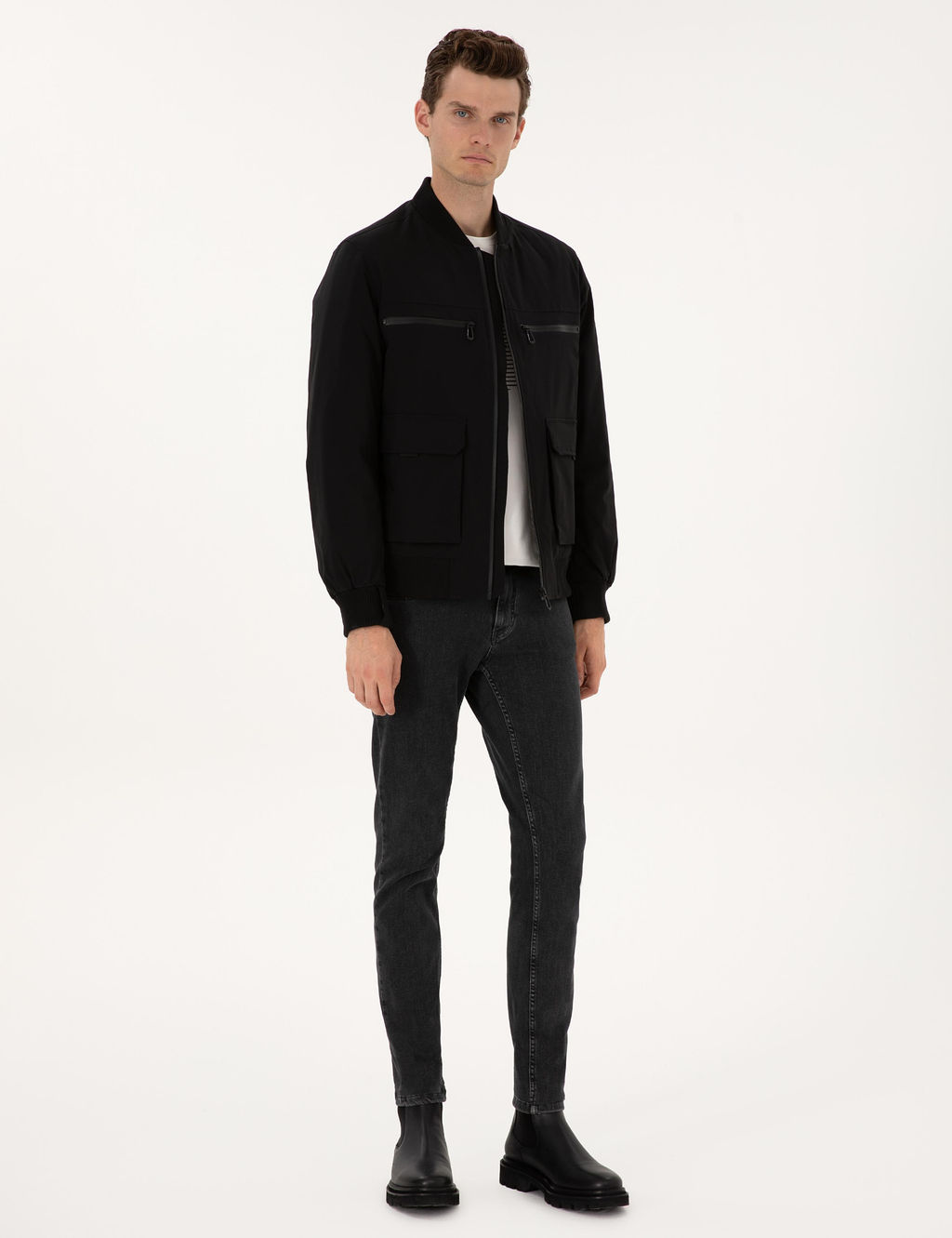 Siyah Regular Fit Mont