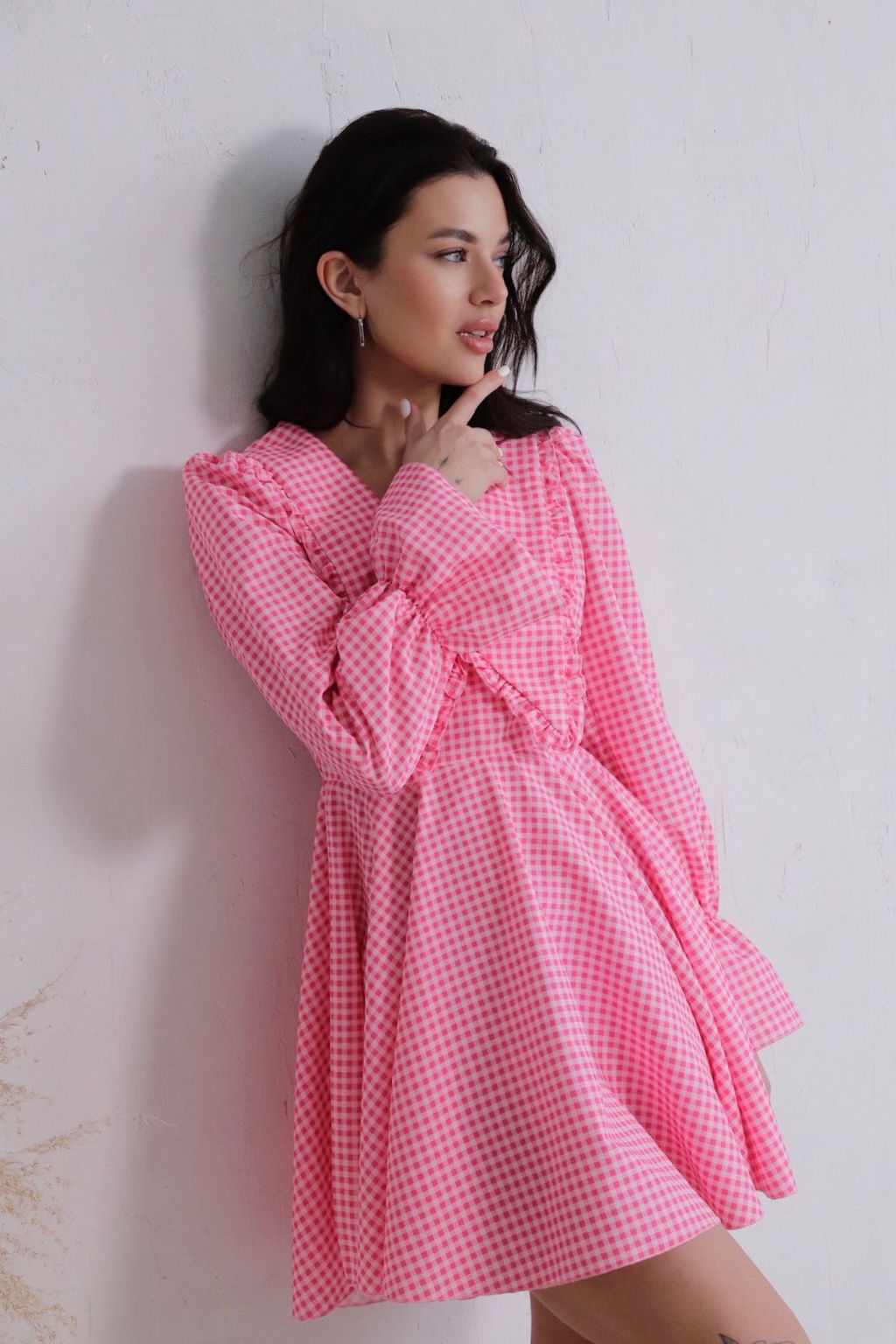 Martichelli Платье розовое в клеточку