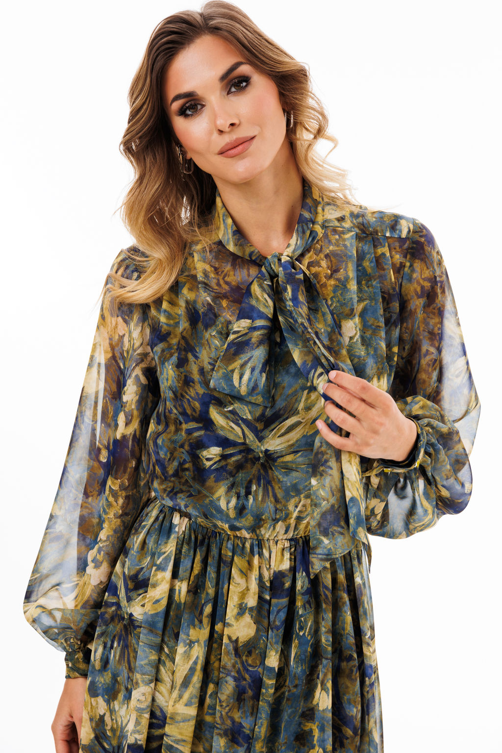 Платье Eola 2900 из шифона с принтом X-образного силуэта фото 5