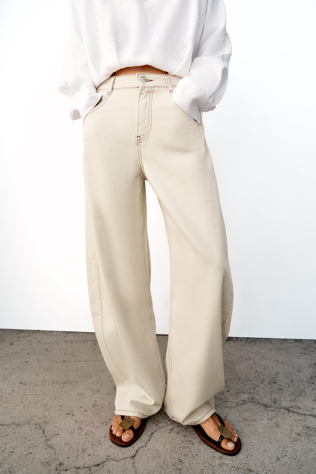 JEANS Z1975 BARREL TIRO MEDIO / Crudo