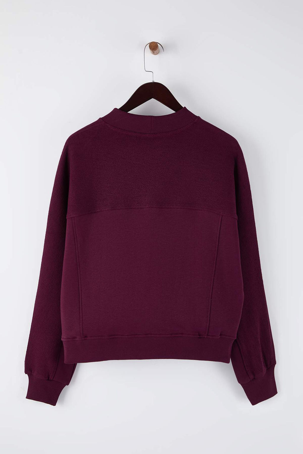 Haki Premium Oversize/Genis Kal?p Dik Yaka Kal?n Ici Polarl? Orme Sweatshirt TWOAW26SW00205 - Trendyolmilla фото 14