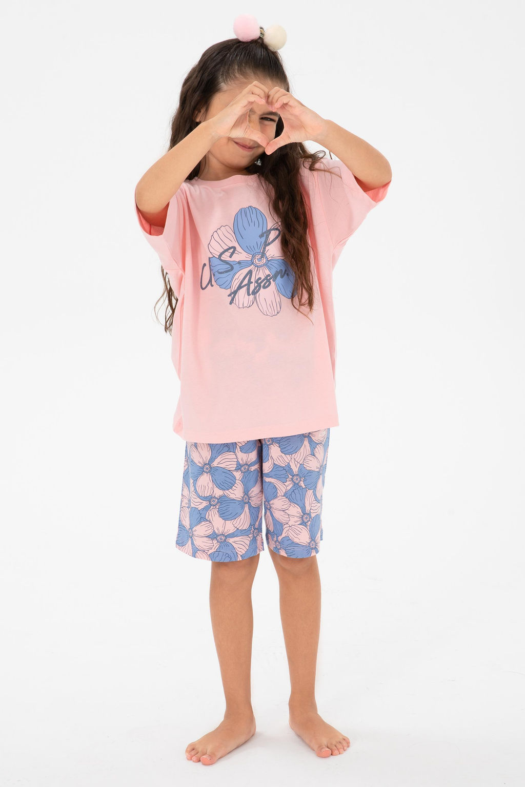 K_z _ocuk Somon Pijama Tak_m_ Sepette S_rpriz _ndirim - U.s. polo assn фото 7