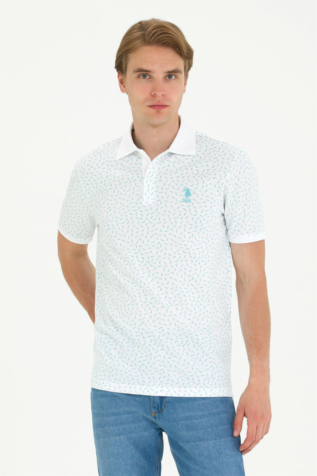 U. S. Polo Assn Мужская мятная футболка-поло - U.s. polo assn фото 10