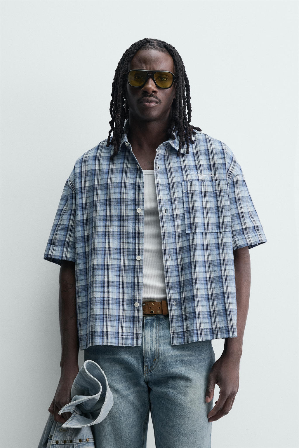 CAMISA BOXY FIT CUADROS / Azul - Zara фото 2