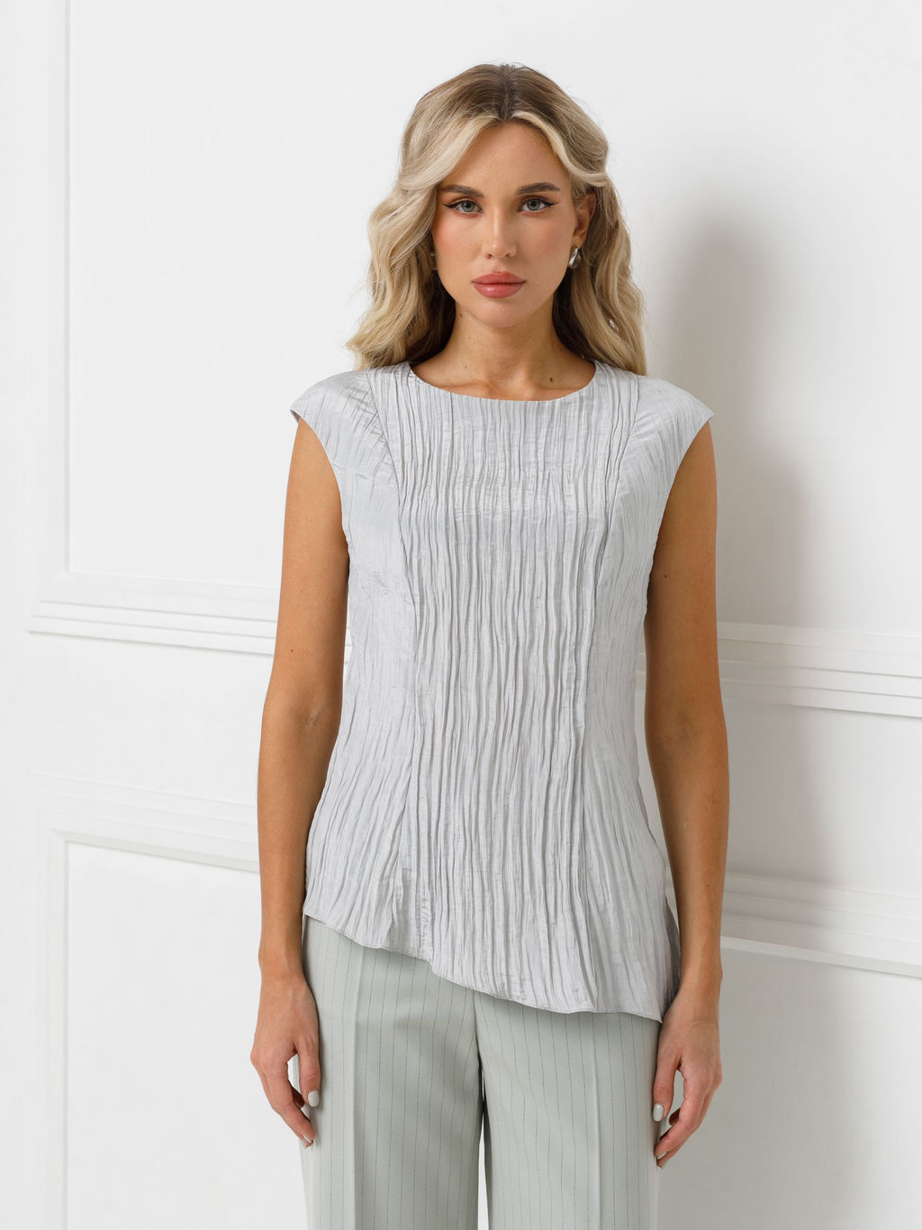 Блузка из вискозы с эффектом креш