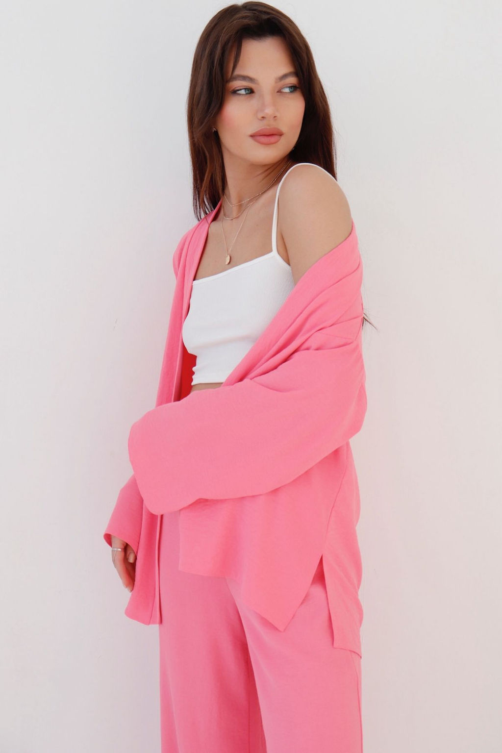 9377 Костюм из кимоно и брюк-палаццо pink - Martichelli фото 6