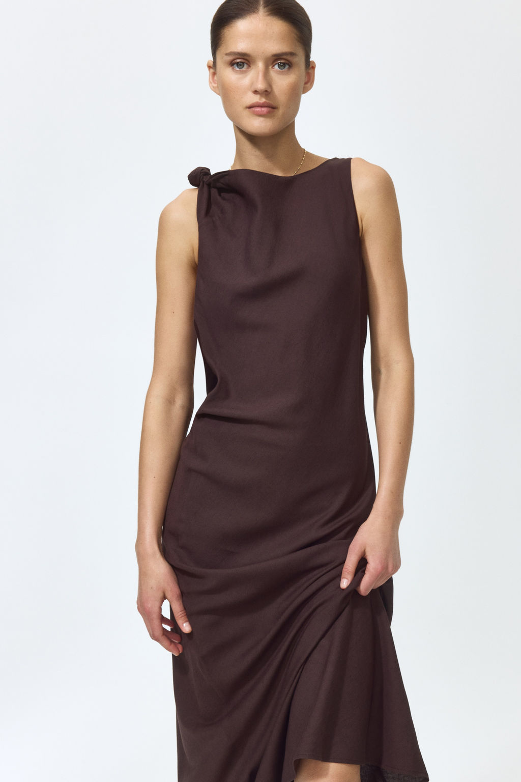 Vestido de tirantes en mezcla de lino - H&m фото 3