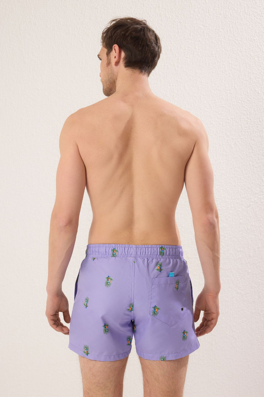 TRENDYOL MAN K?rm?z? K?sa Boy Tropik Deniz Sortu TMNSS22DS0003 - Trendyolmilla фото 4