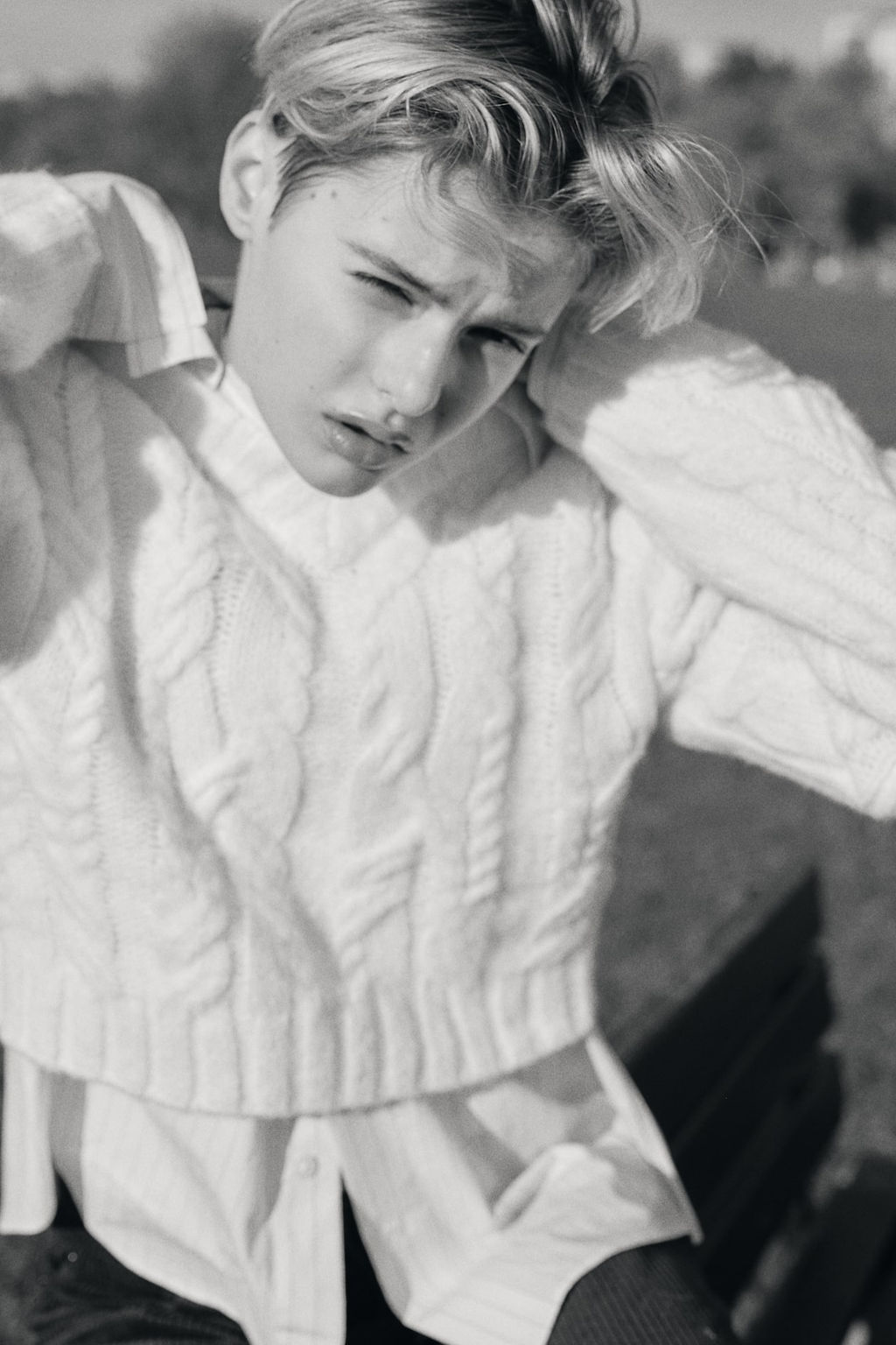 Jersey en punto trenzado con escote de pico - H&m фото 2