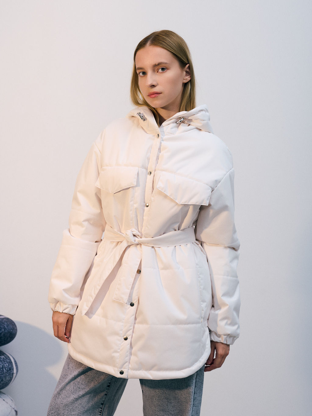Куртка зимняя "Эмми" молочный
