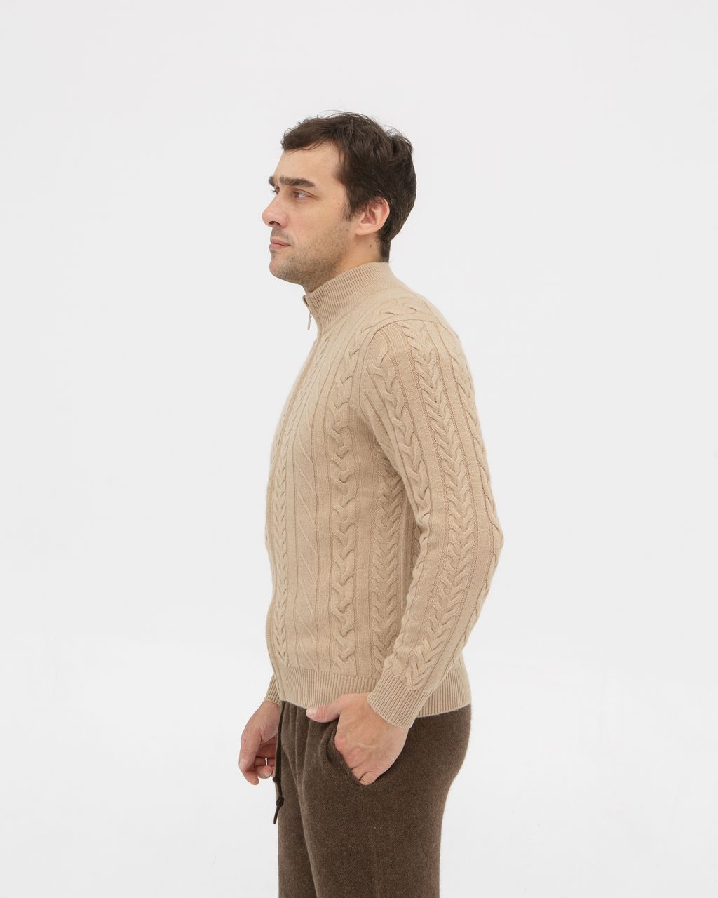 Джемпер из шерсти верблюжонка 4077 бежевый