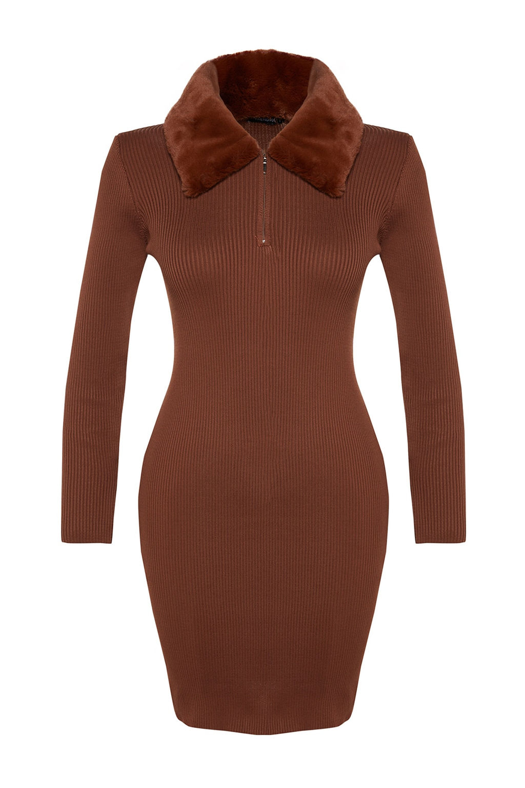 TRENDYOLMILLA Siyah Mini Triko Suni Kurk Detayl? Elbise TWOAW24EL00022 фото 15