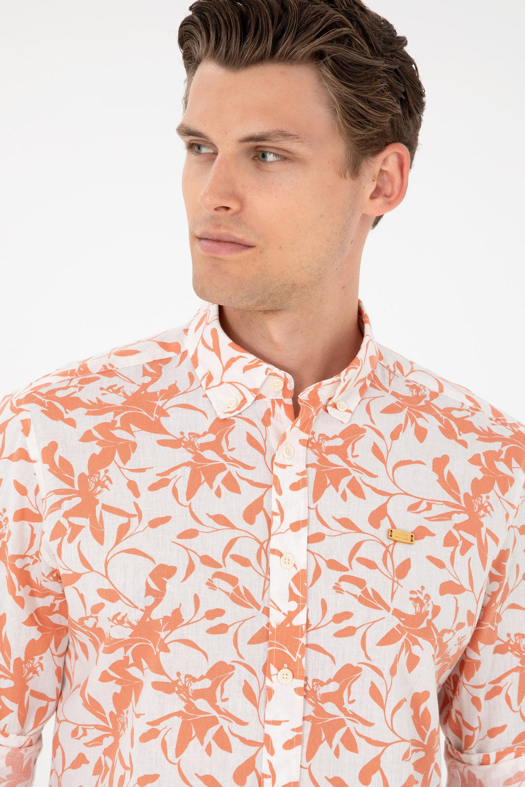 Мужская рубашка с длинным рукавом цвета экрю Неожиданная скидка в корзине - U.s. polo assn фото 2