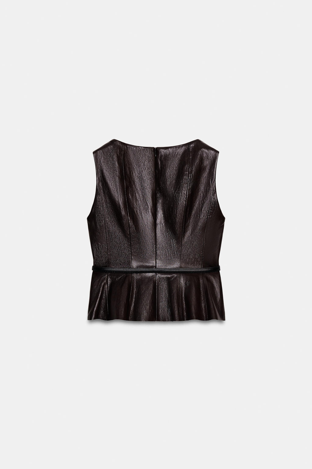 FAUX LEATHER BELTED TOP - Zara фото 8