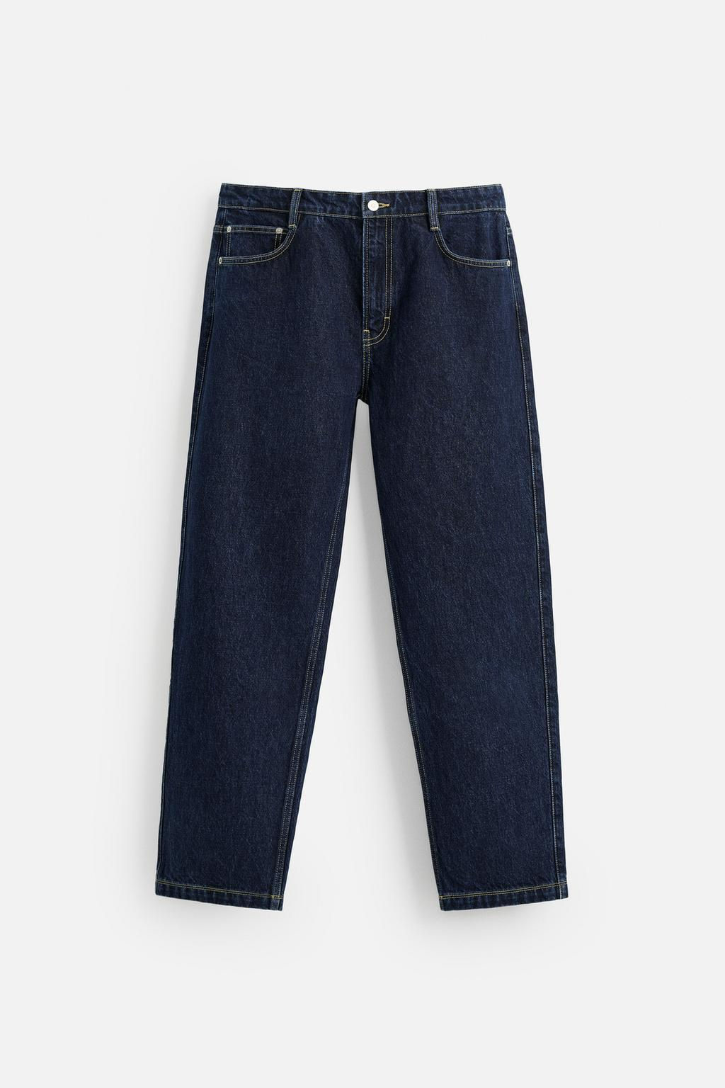 STRAIGHT FIT JEANS WITH TOPSTITCHING - Zara фото 7
