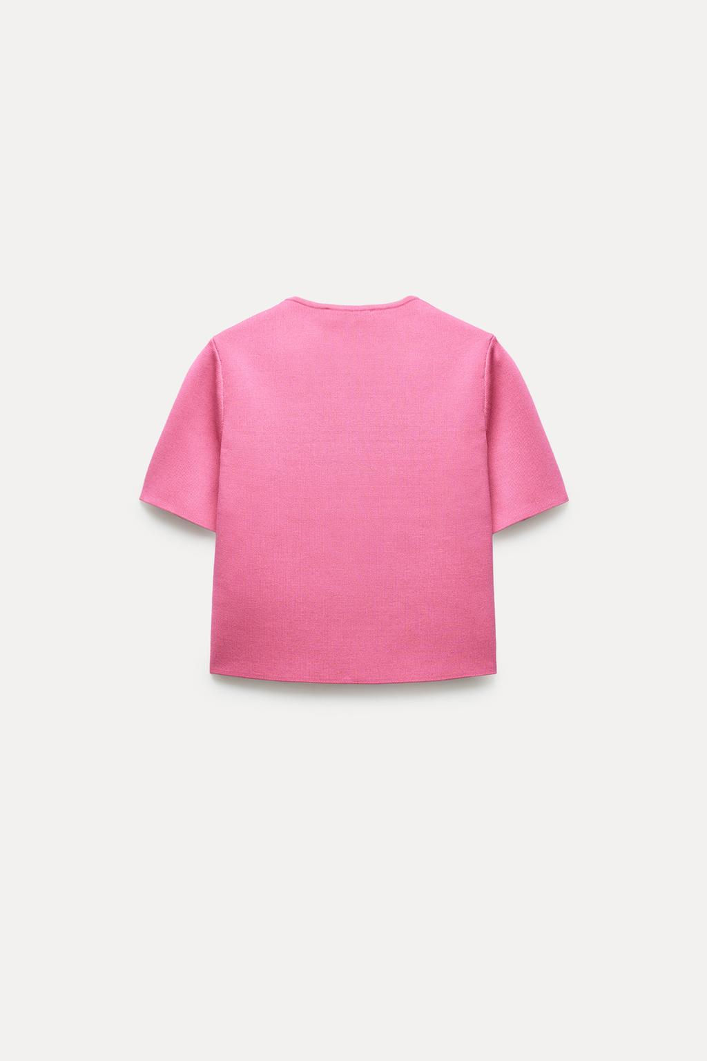 PLAIN KNIT CROPPED CARDIGAN - Zara фото 11