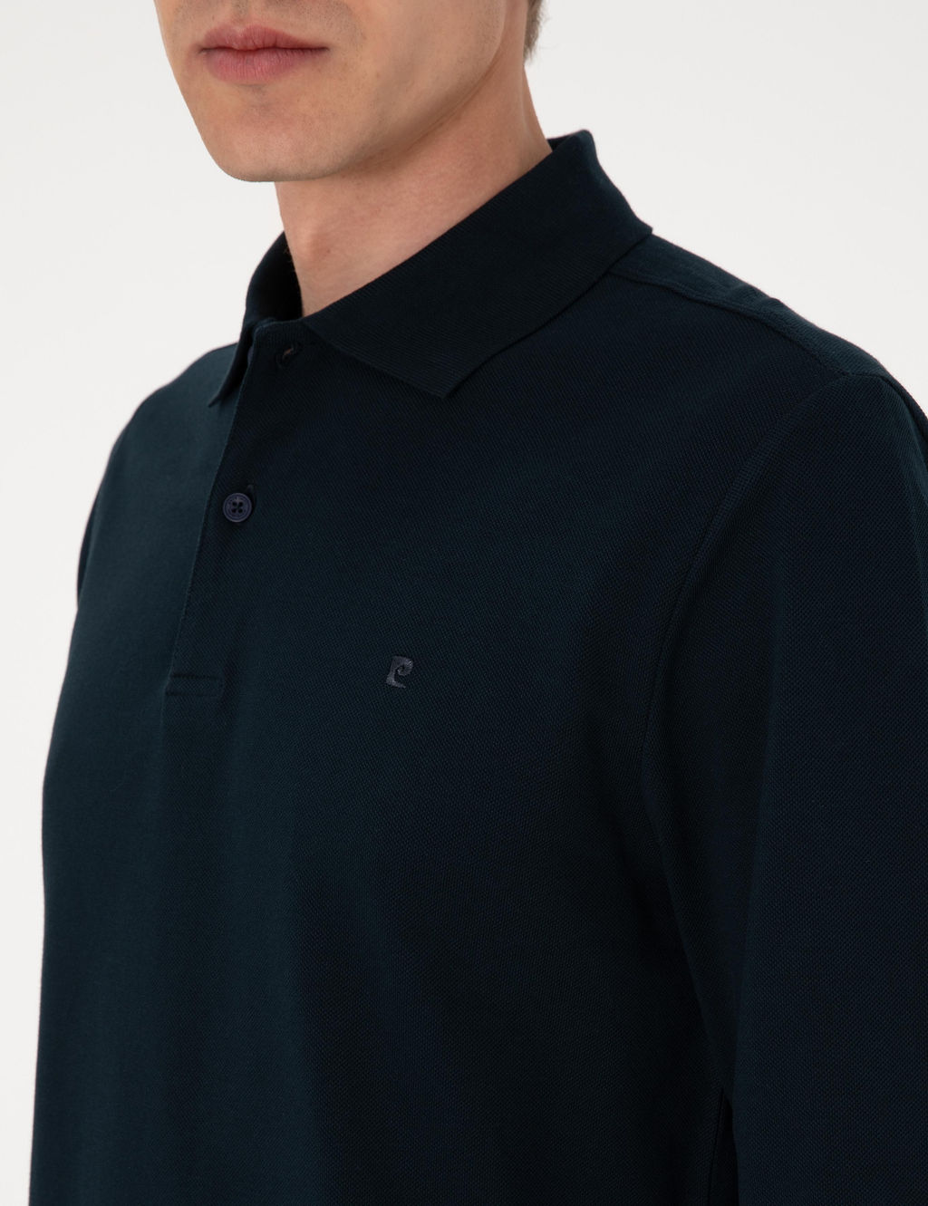 Lacivert Slim Fit K_vr_lmaz Polo Yaka Basic Pike Sweatshirt - Pierre cardin фото 6