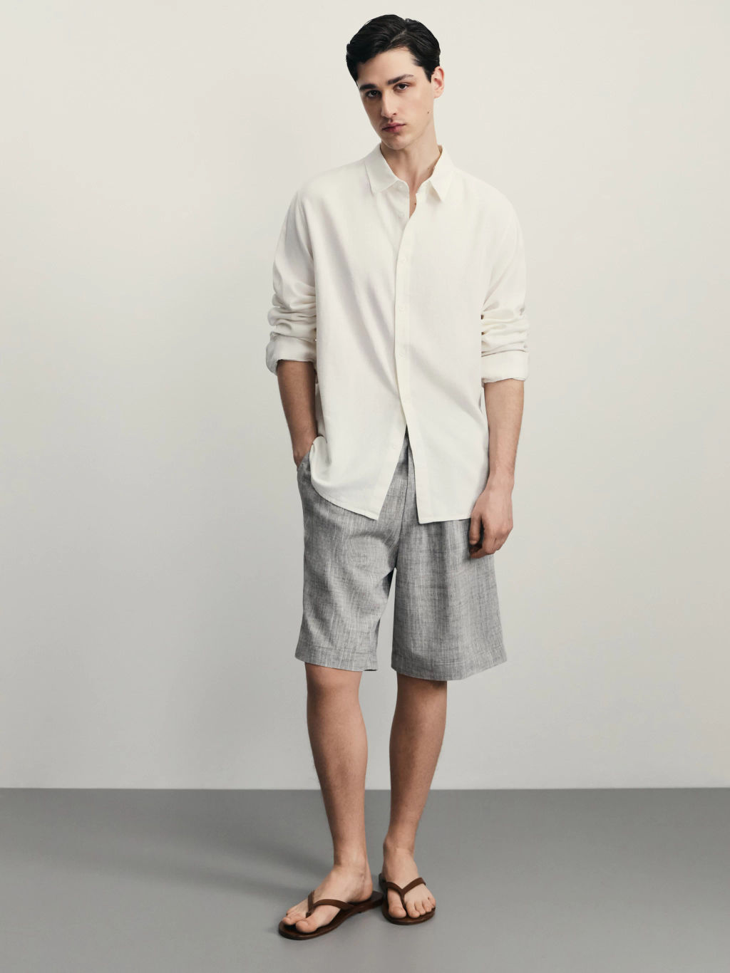 Шорты relax fit со льном / Zarina  фото 2