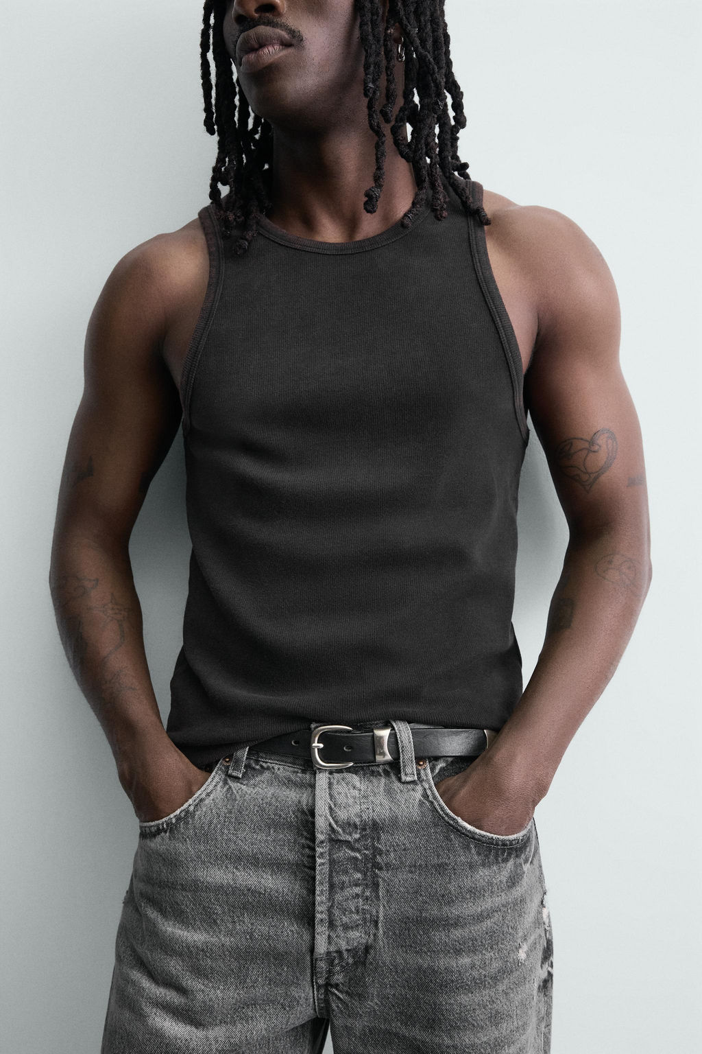 CAMISETA TANK RIB LAVADO / Marr?n oscuro - Zara фото 5