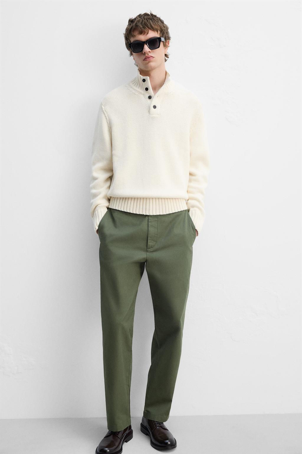 COTTON-WOOL BLEND BUTTON-UP SWEATER - Zara фото 6