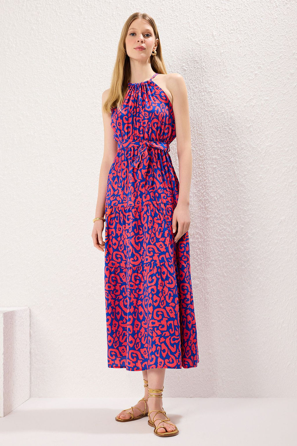 TRENDYOLMILLA Siyah Animal Shift Shally Maxi Dokuma Elbise TWOSS24EL00872  фото 34