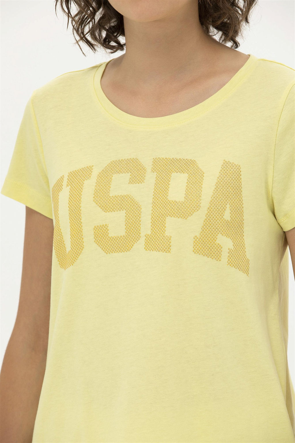 Женская светло-желтая базовая футболка - U.s. polo assn фото 14