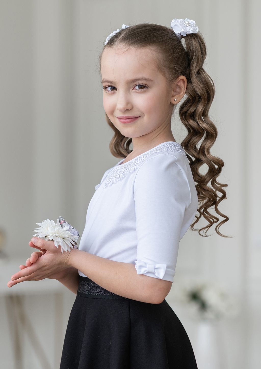 Блисса, блузка трикотажная белый col.1/128-64-57 - Alolika фото 2