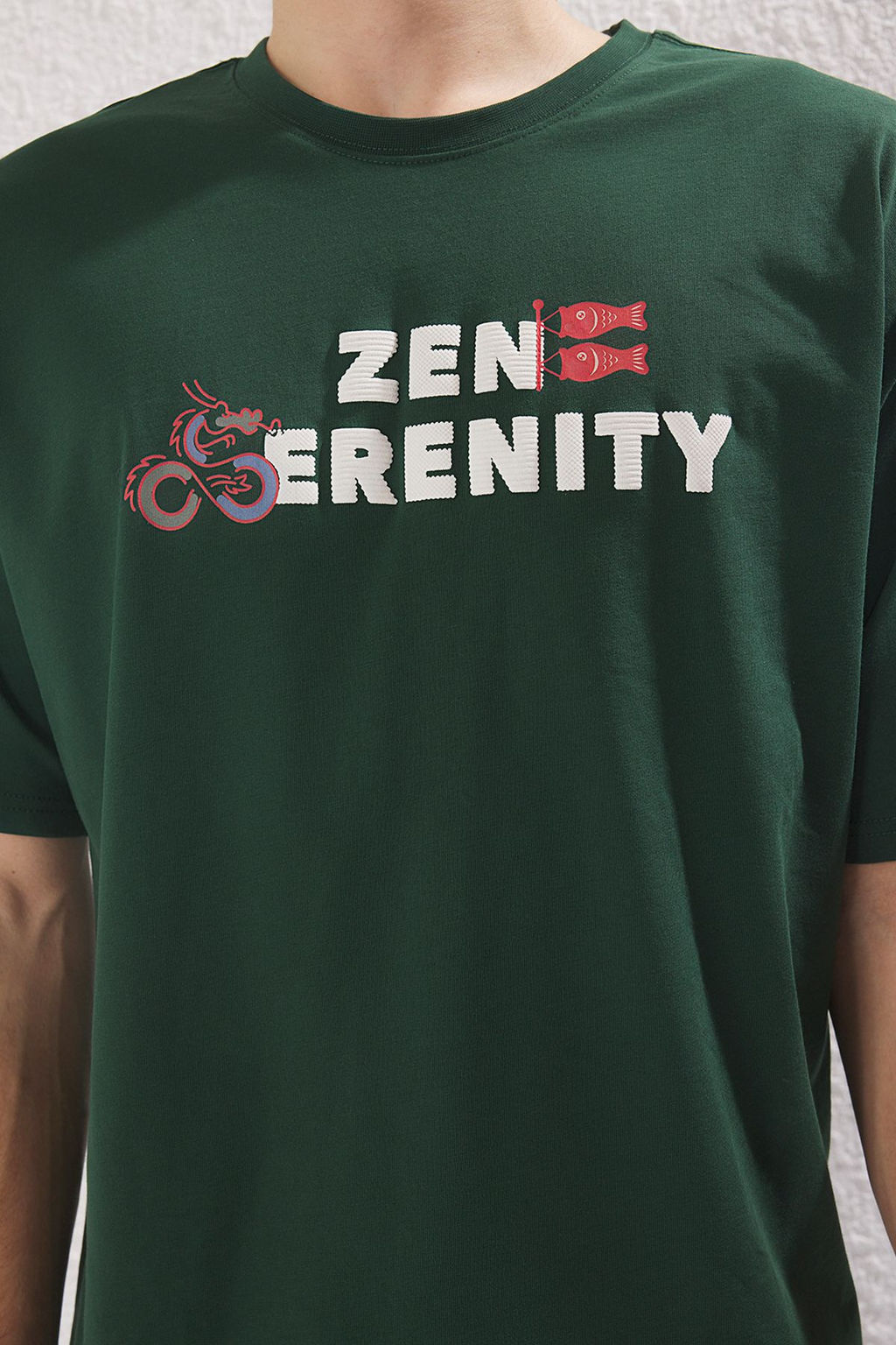 TRENDYOL MAN Siyah Oversize/Genis Kesim Bask?l? Kal?n %100 Pamuk Tok Kumas T-shirt TMNSS25TS00022 - Trendyolmilla фото 4