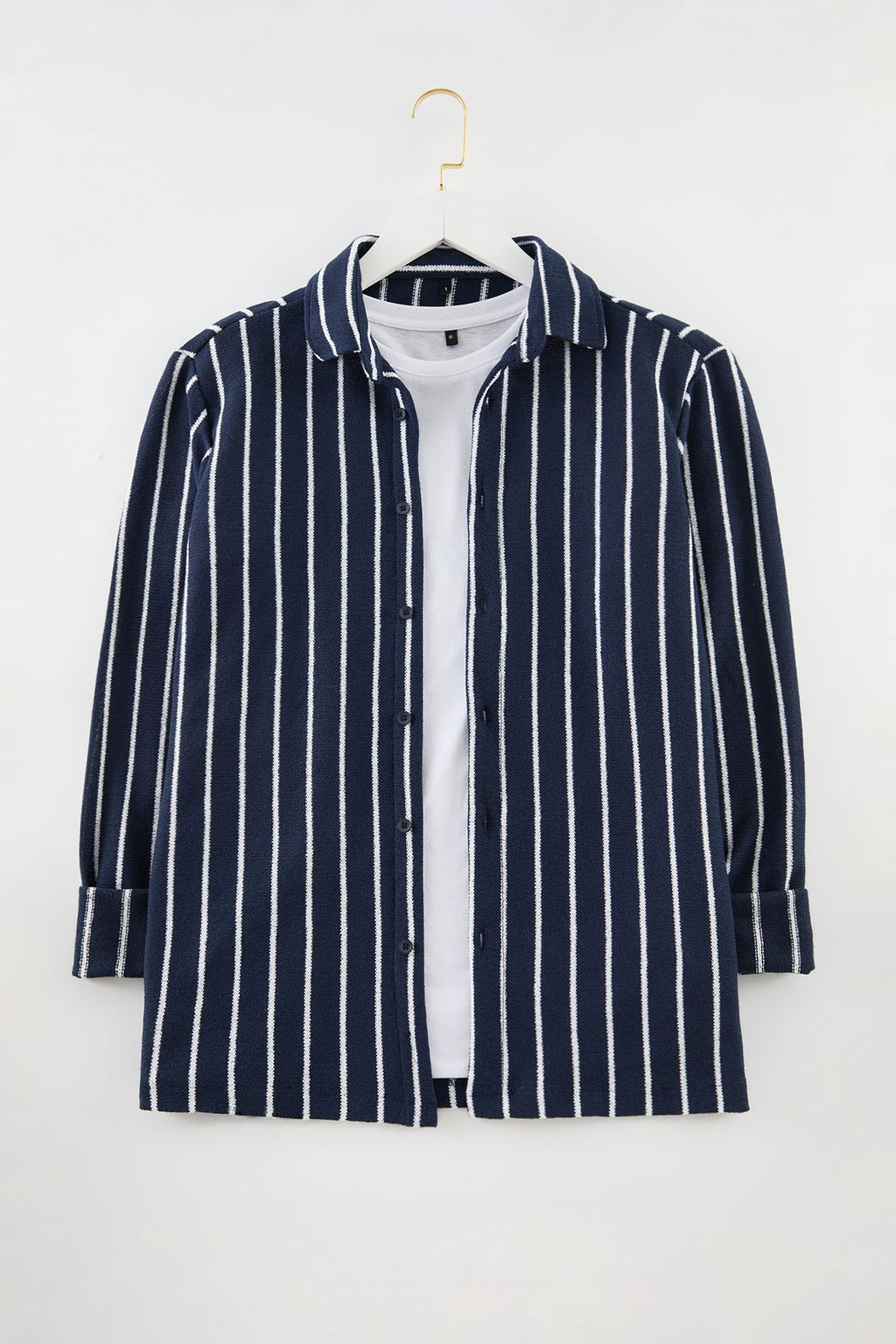 TRENDYOL MAN Lacivert Regular Fit Fake Triko K?sl?k Gomlek TMNAW25GO00028 - Trendyolmilla фото 7