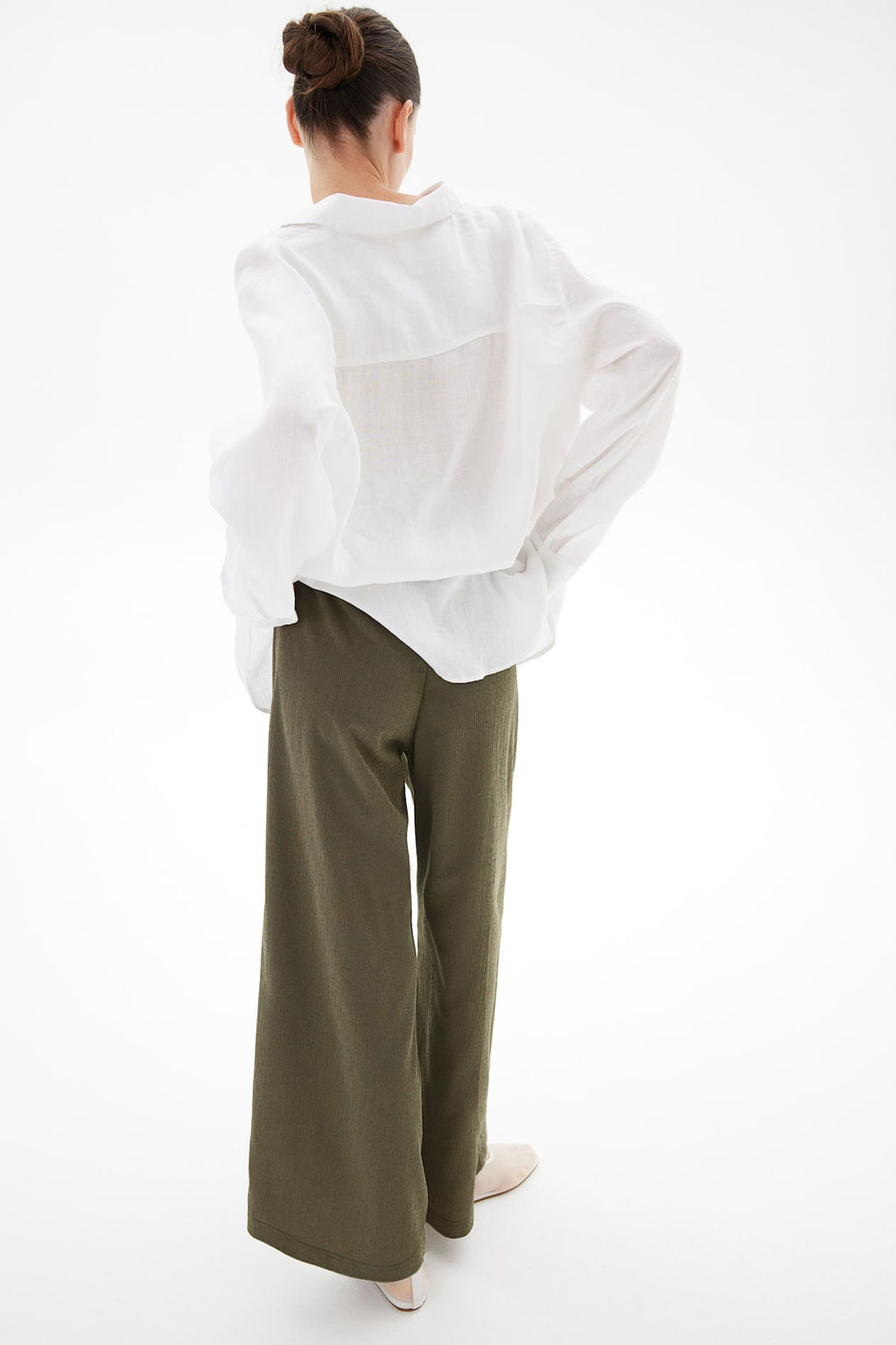 MAMA Pantalon con efecto arrugado - H&m фото 4