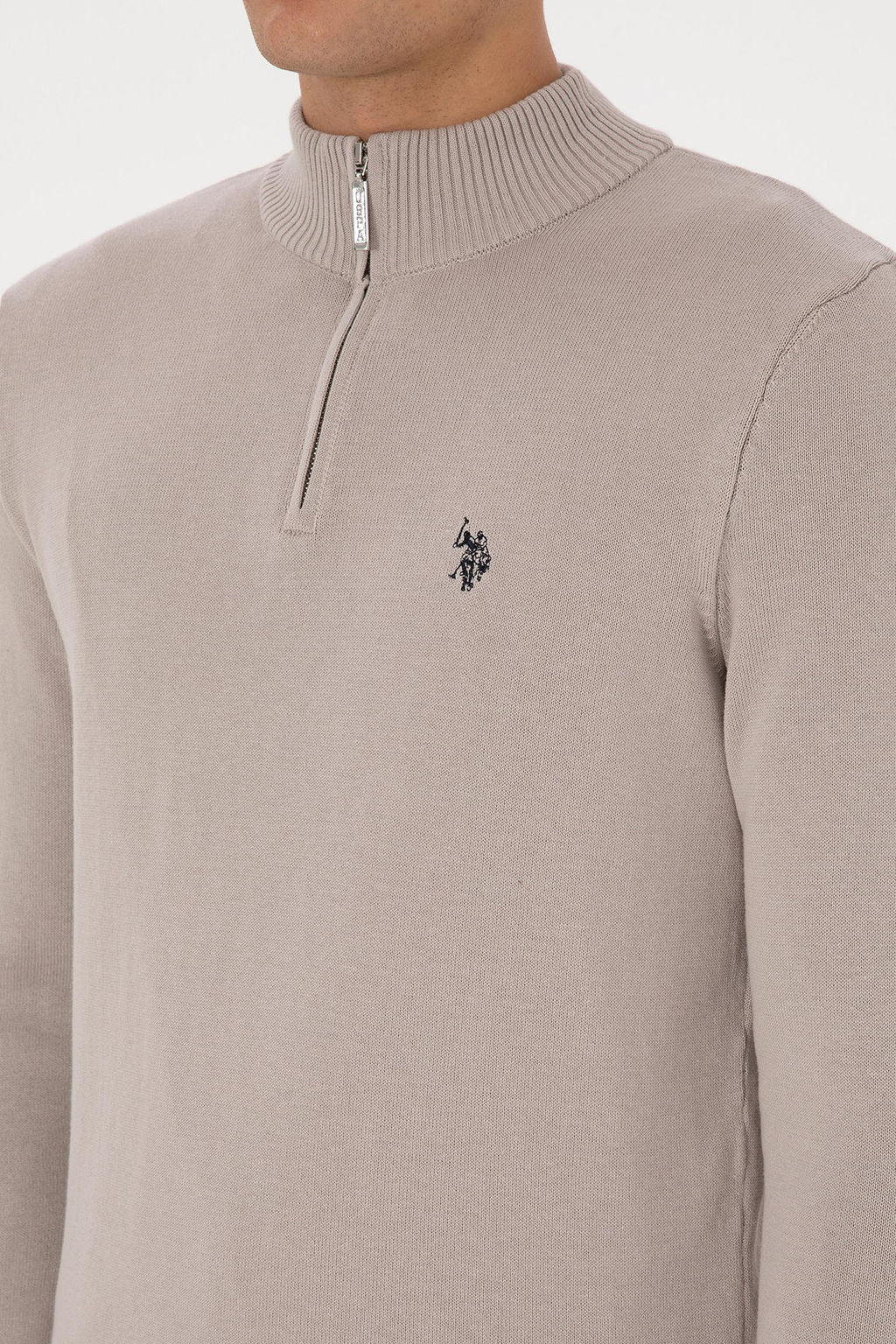 Erkek Slim Fit Yar_m Fermuarl_ Ta_ Basic Kazak - U.s. polo assn фото 7