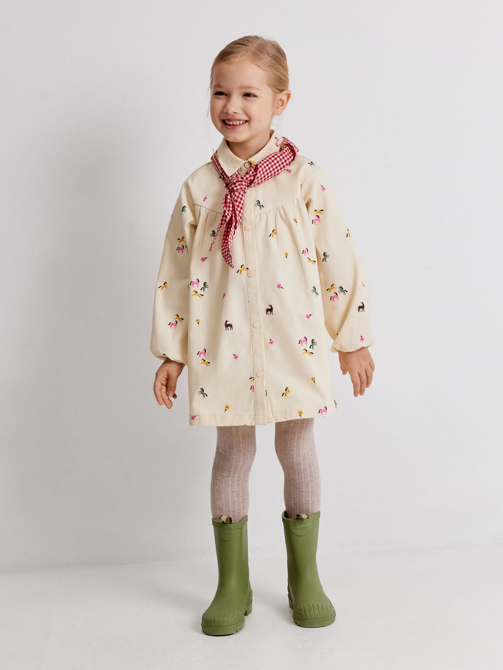 ACOOLA / Платье детское для девочек Meredit бежевый принт  фото 5