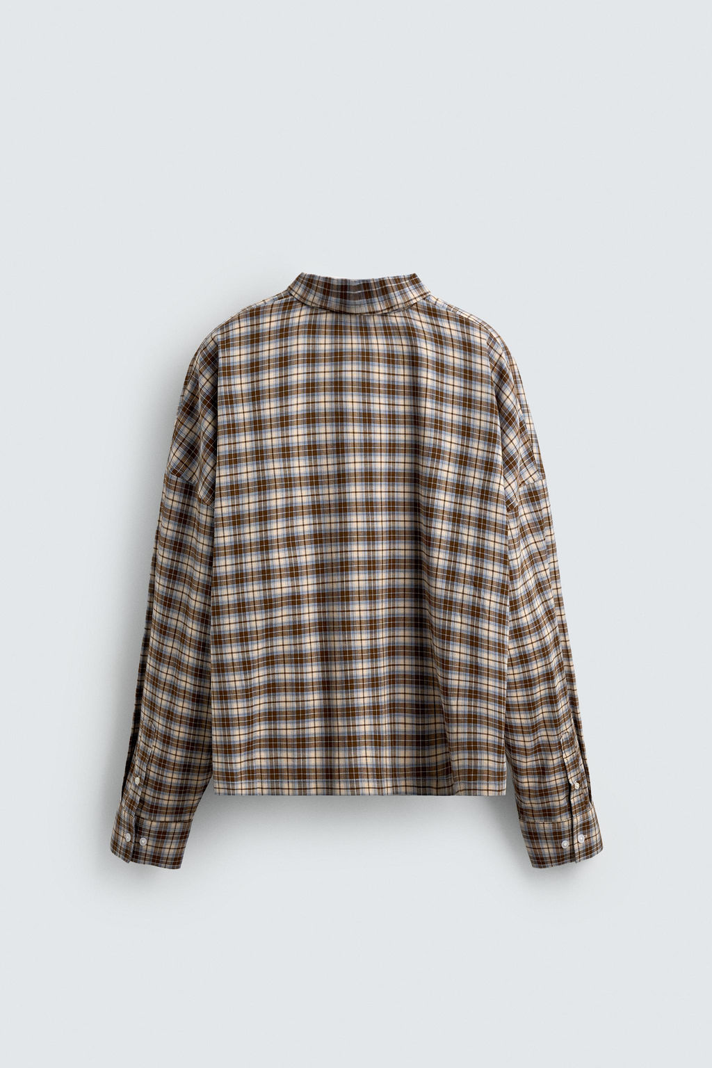 Рубашка поло Boxy Fit в клетку коричневая