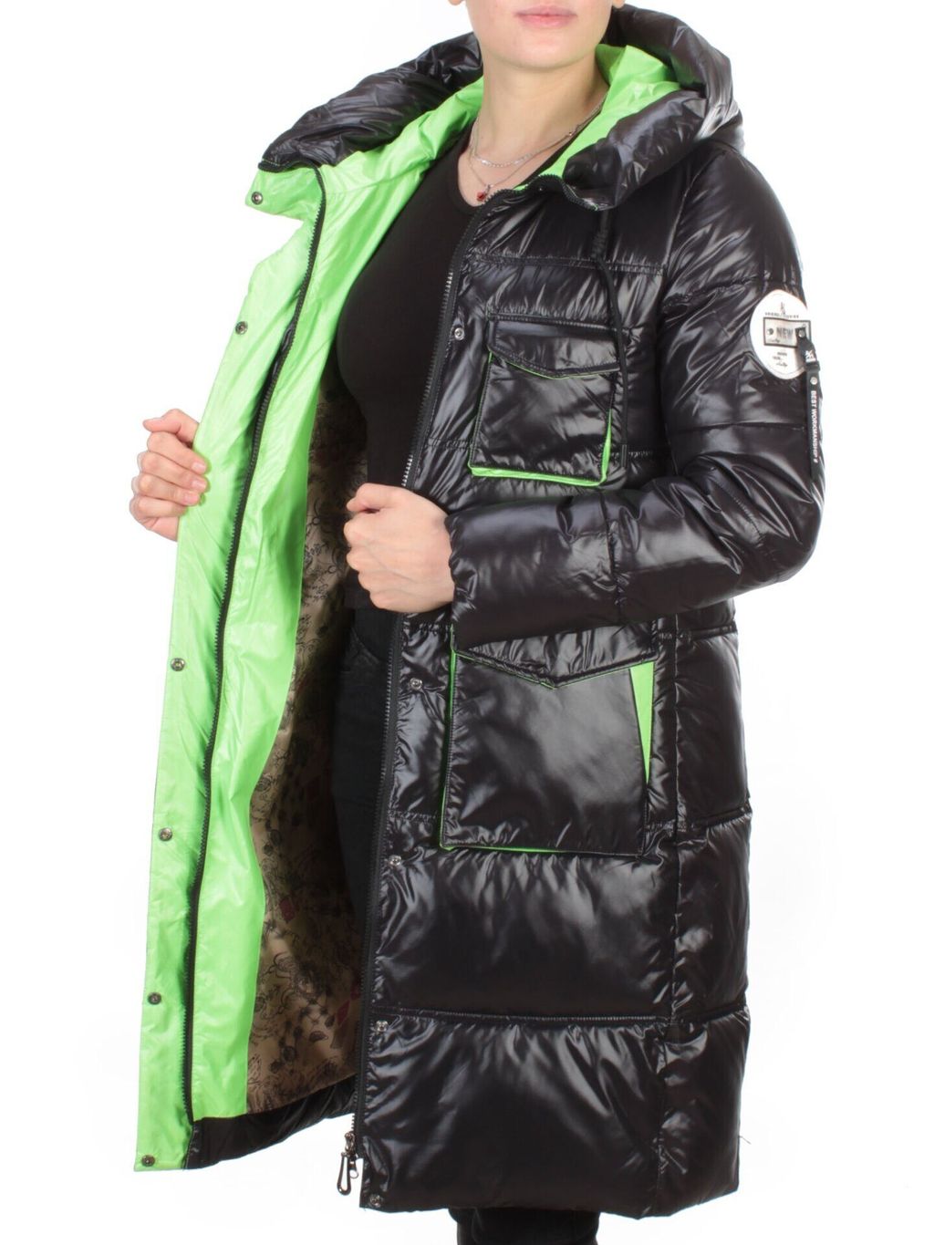 2187 BLACK Куртка зимняя женская AIKESDFRS (200 гр. холлофайбера) - Fashion фото 9