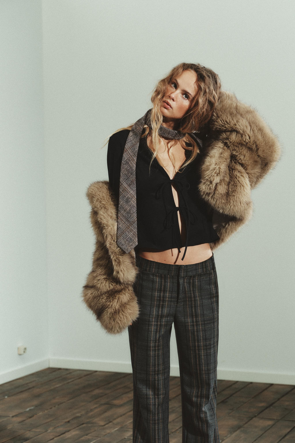 FAUX SUEDE SHIRT WITH TIES - Zara фото 5