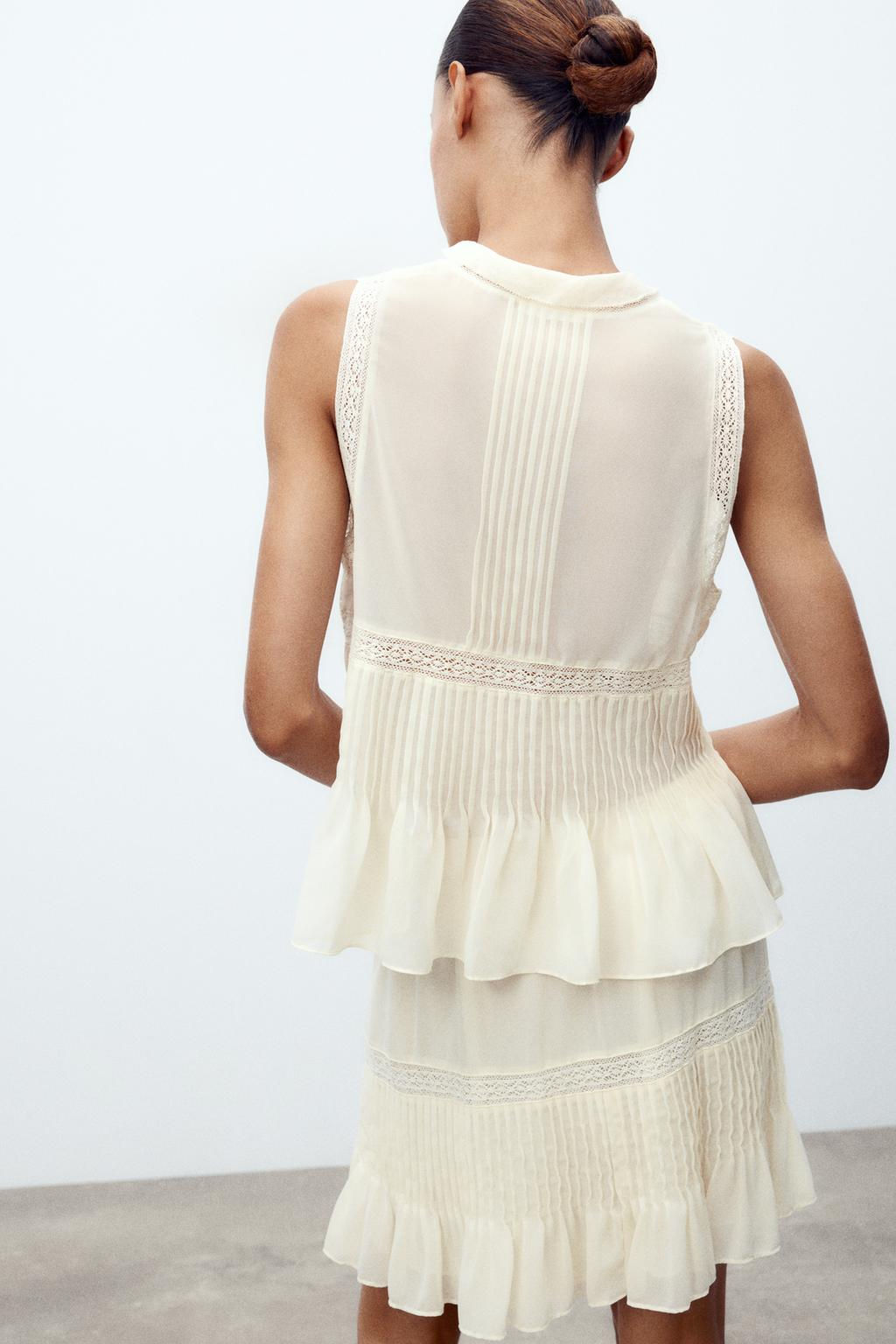 LACE TRIM PLEATED SKIRT - Zara фото 3