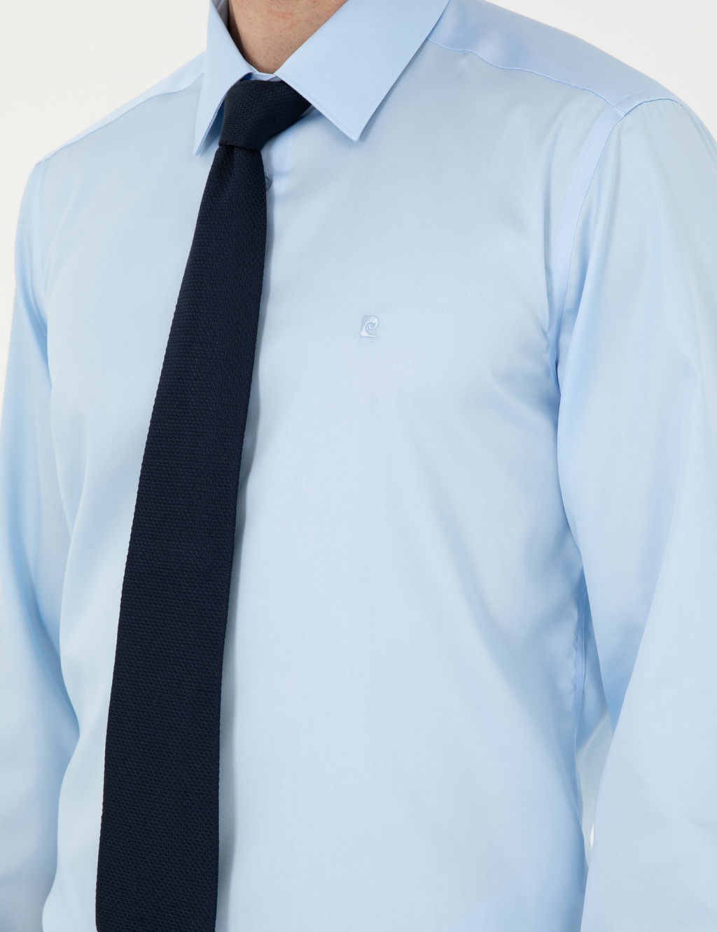 A__k Mavi Non Iron Kolay _t_lenebilir Slim Fit Uzun Kollu Basic G_mlek