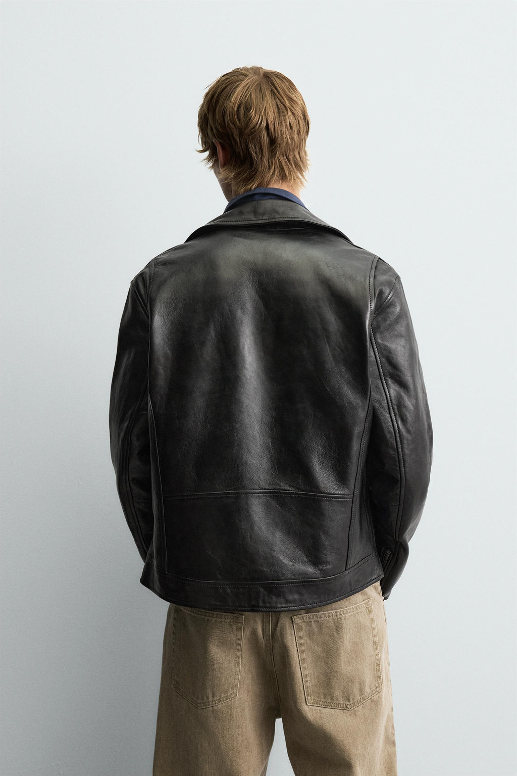 LEATHER BIKER JACKET - Zara фото 3