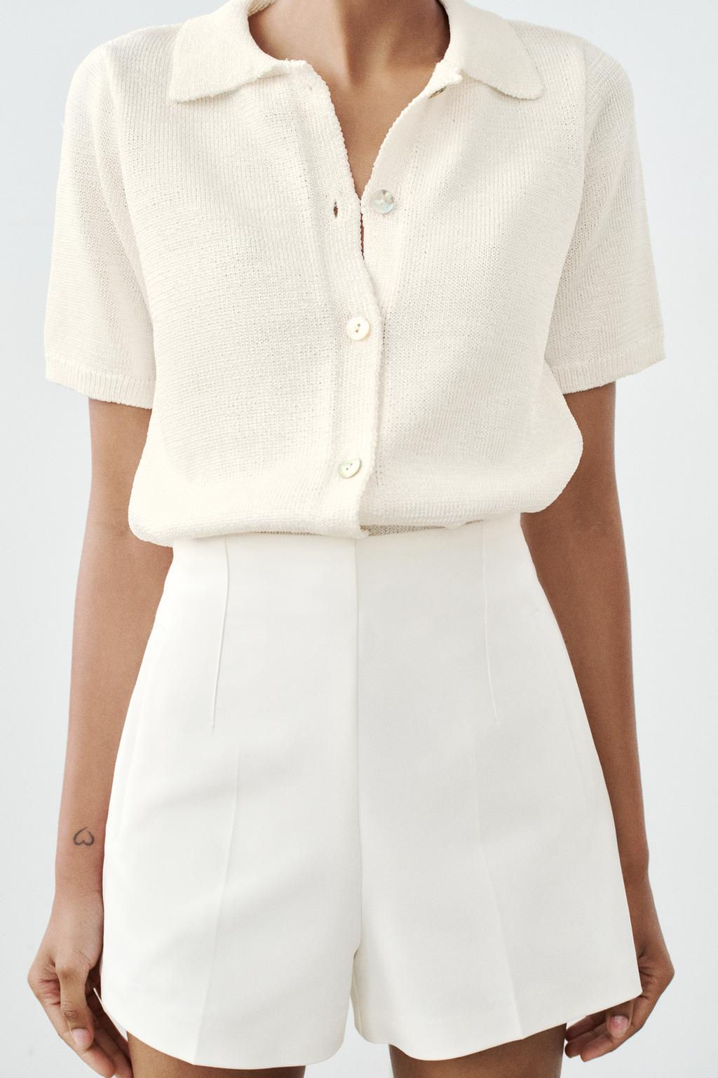 PLAIN KNIT POLO COLLAR TOP - Zara фото 2
