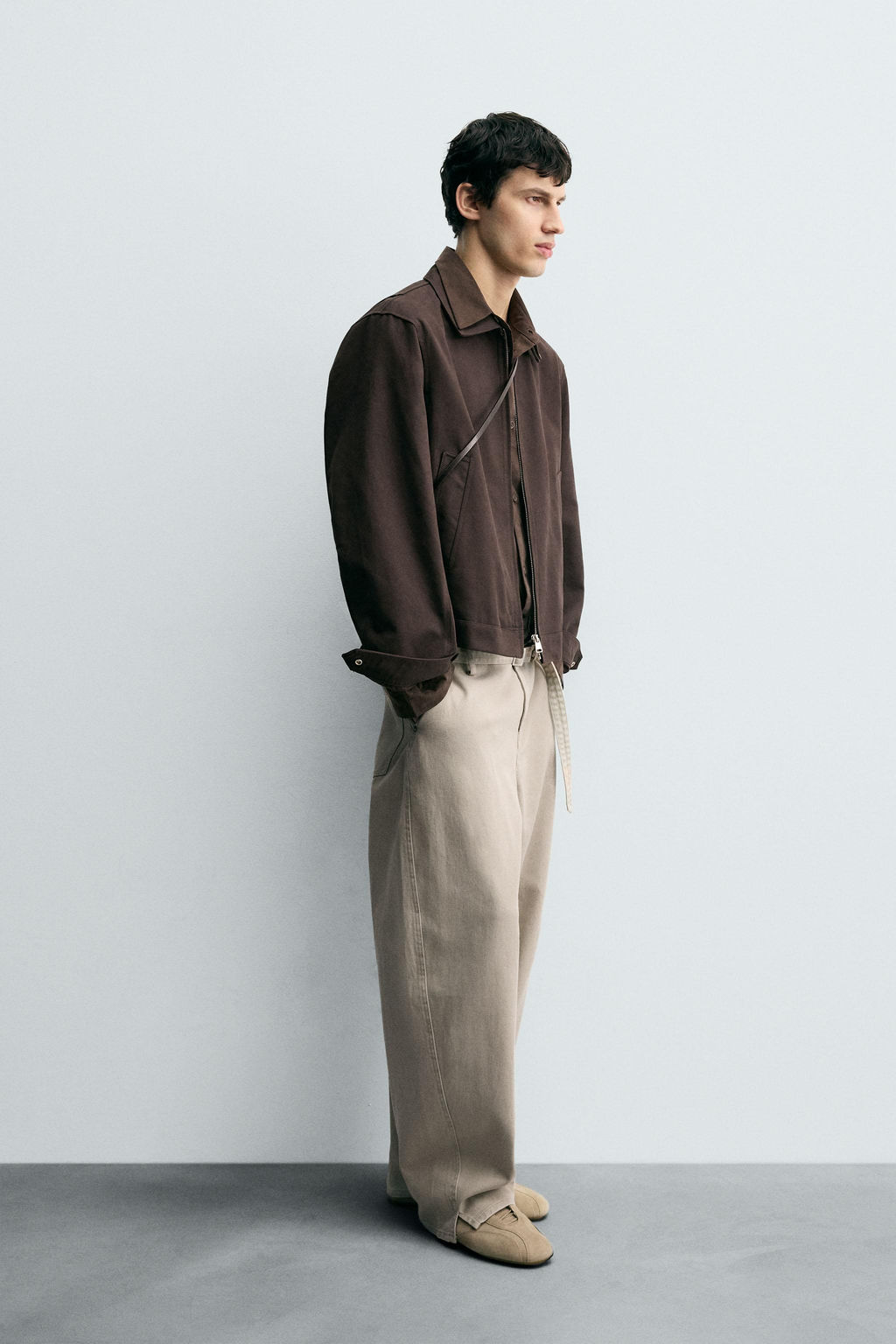 BELTED WIDE-LEG BALLOON FIT TROUSERS - Zara фото 4