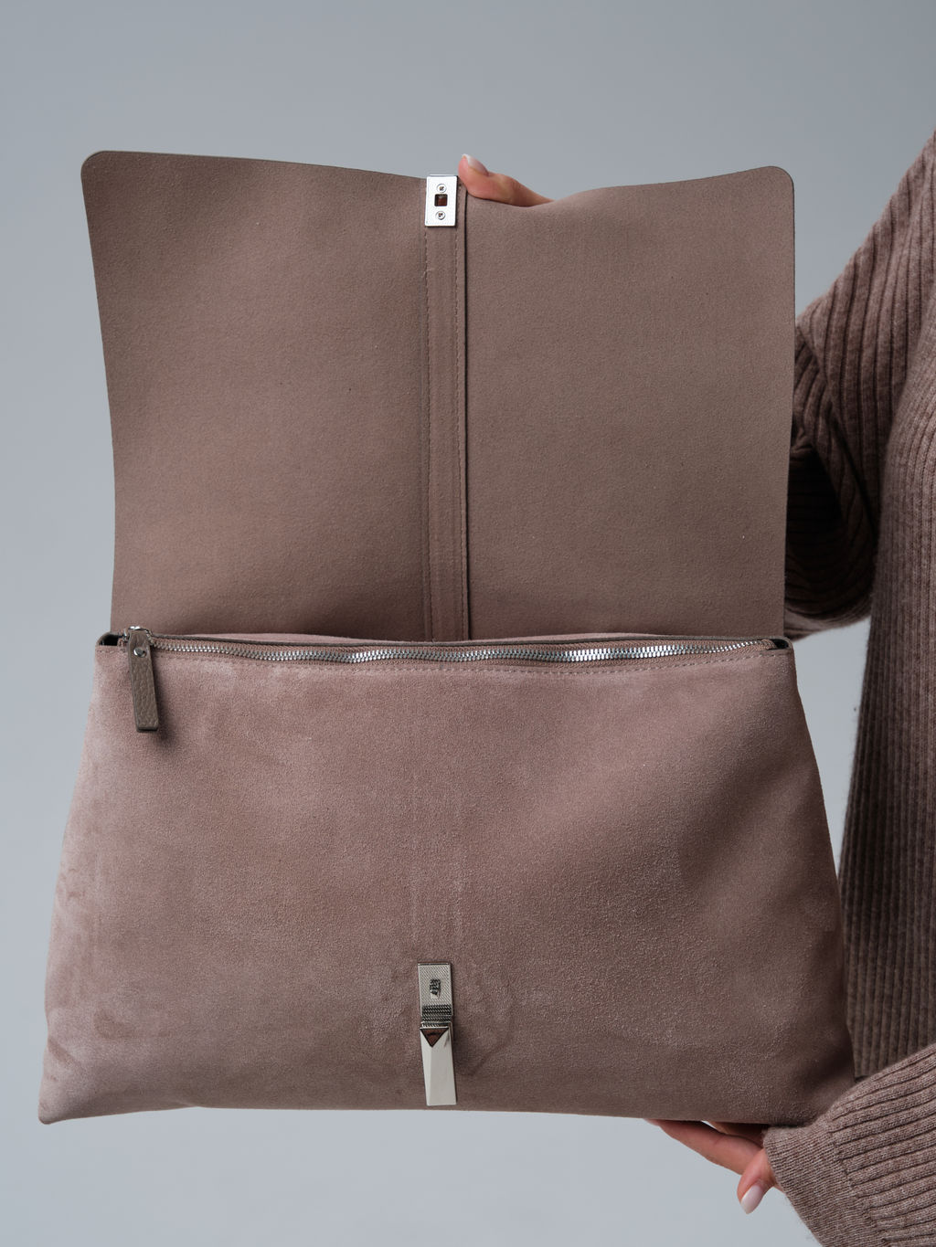 Замшевая сумка сэтчел Colette DBR 31349 капучино  фото 9