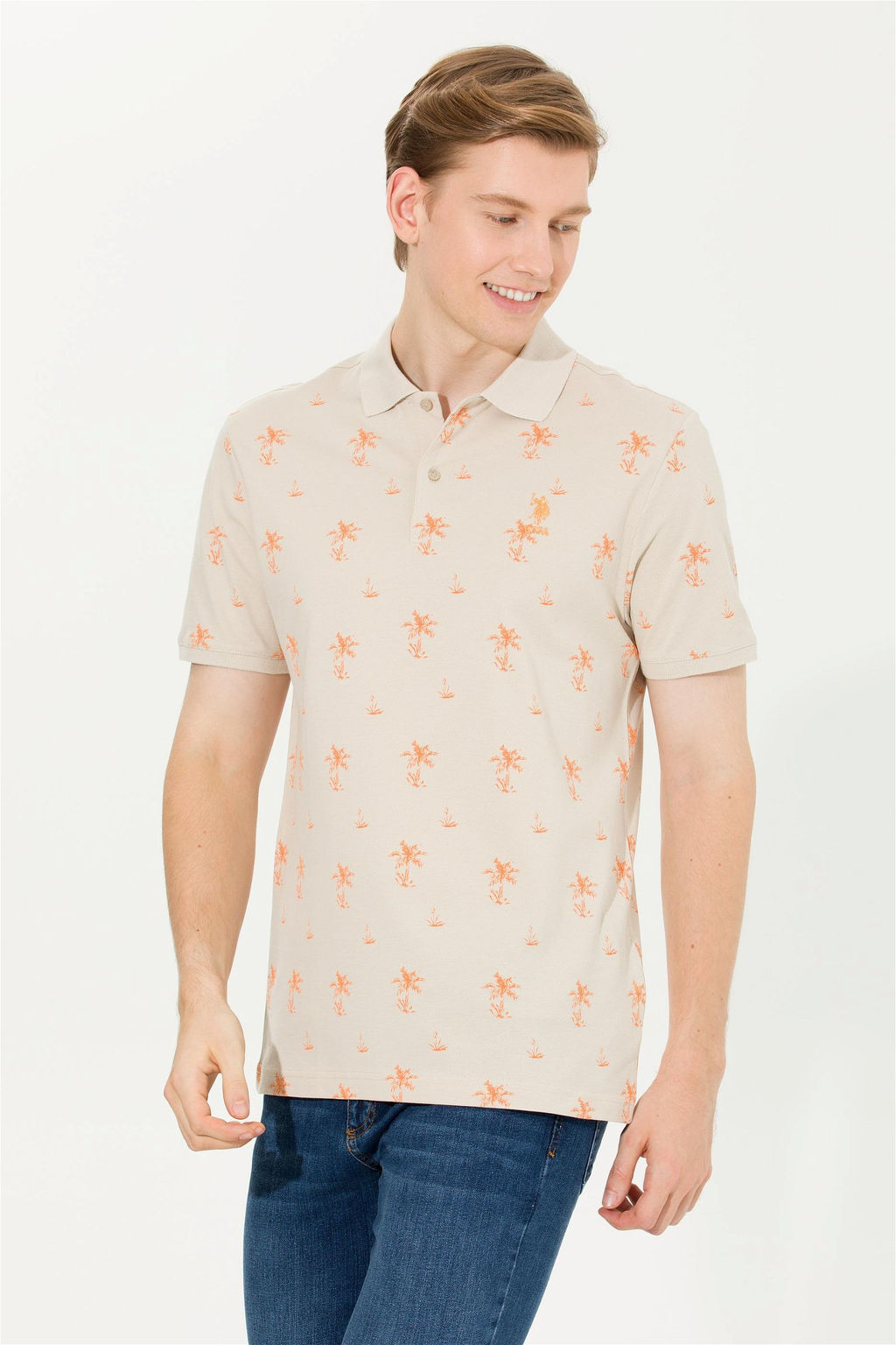 U. S. Polo Assn Мужская футболка с воротником-поло Stone - U.s. polo assn фото 9